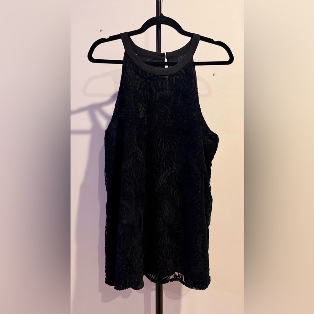 LOFT Black Lace Tank Top